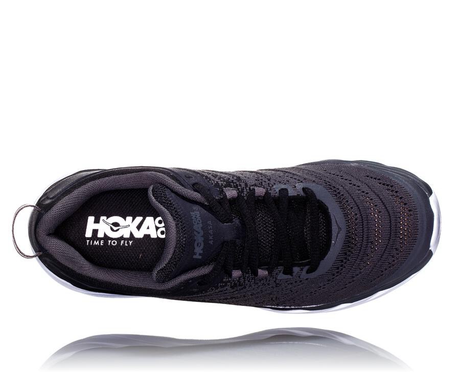 Hoka One One Running Shoes Womens Black/White - Akasa - 81276SHWP